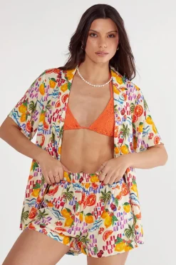 Conversational Fruit Print Resort Beach Shirt And Short | Nasty Gal