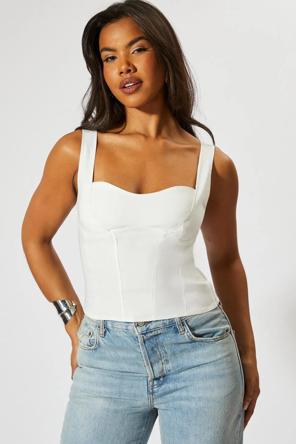 Corset Detail Bodycon Top | Nasty Gal