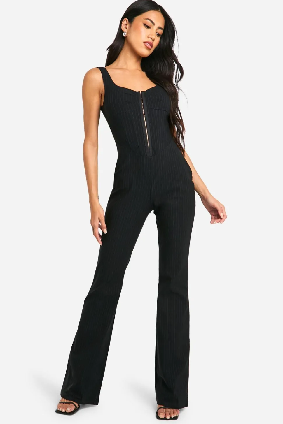 Corset Pinstripe Jumpsuit | Nasty Gal