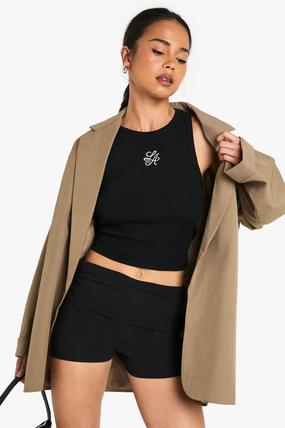 Cotton Fold Over Booty Short | Nasty Gal