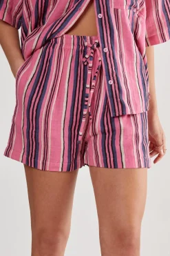 Cotton Gauze Stripe Tie Waist Shorts | Nasty Gal