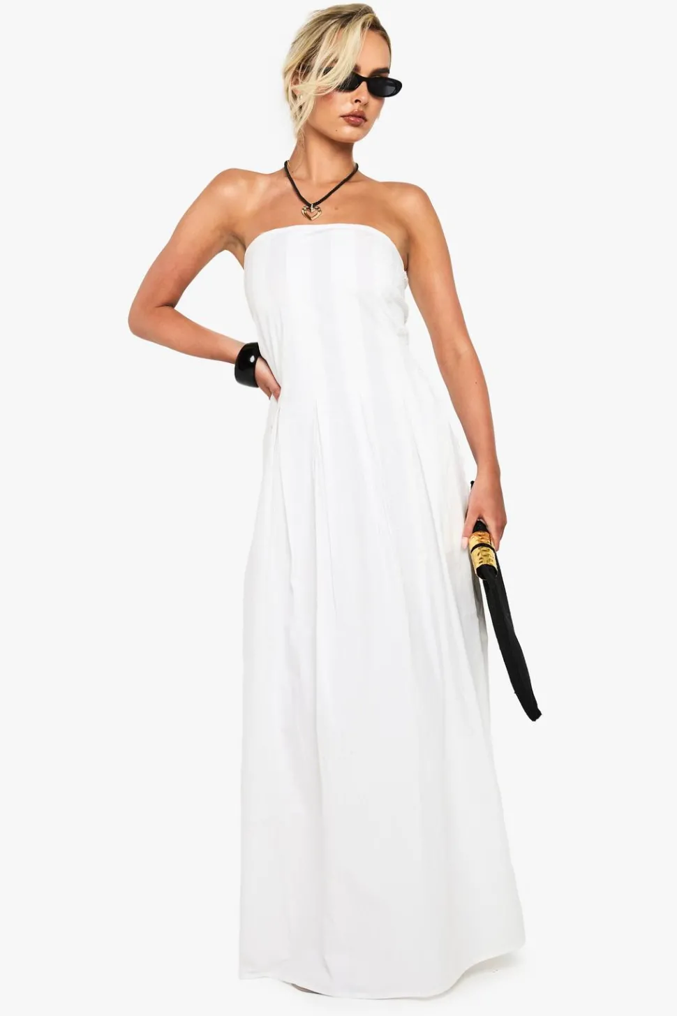 Cotton Poplin Bandeau Maxi Dress | Nasty Gal