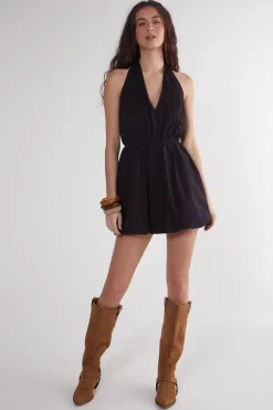 Cotton Poplin Halter Neck Puffball Mini Dress | Nasty Gal