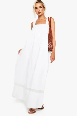 Cotton Ruched Strappy Maxi Dress | Nasty Gal