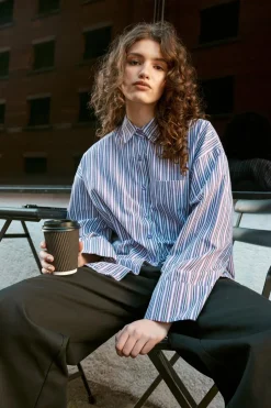 Cotton Stripe Extreme Oversized Wide Cuff Shirt | Nasty Gal