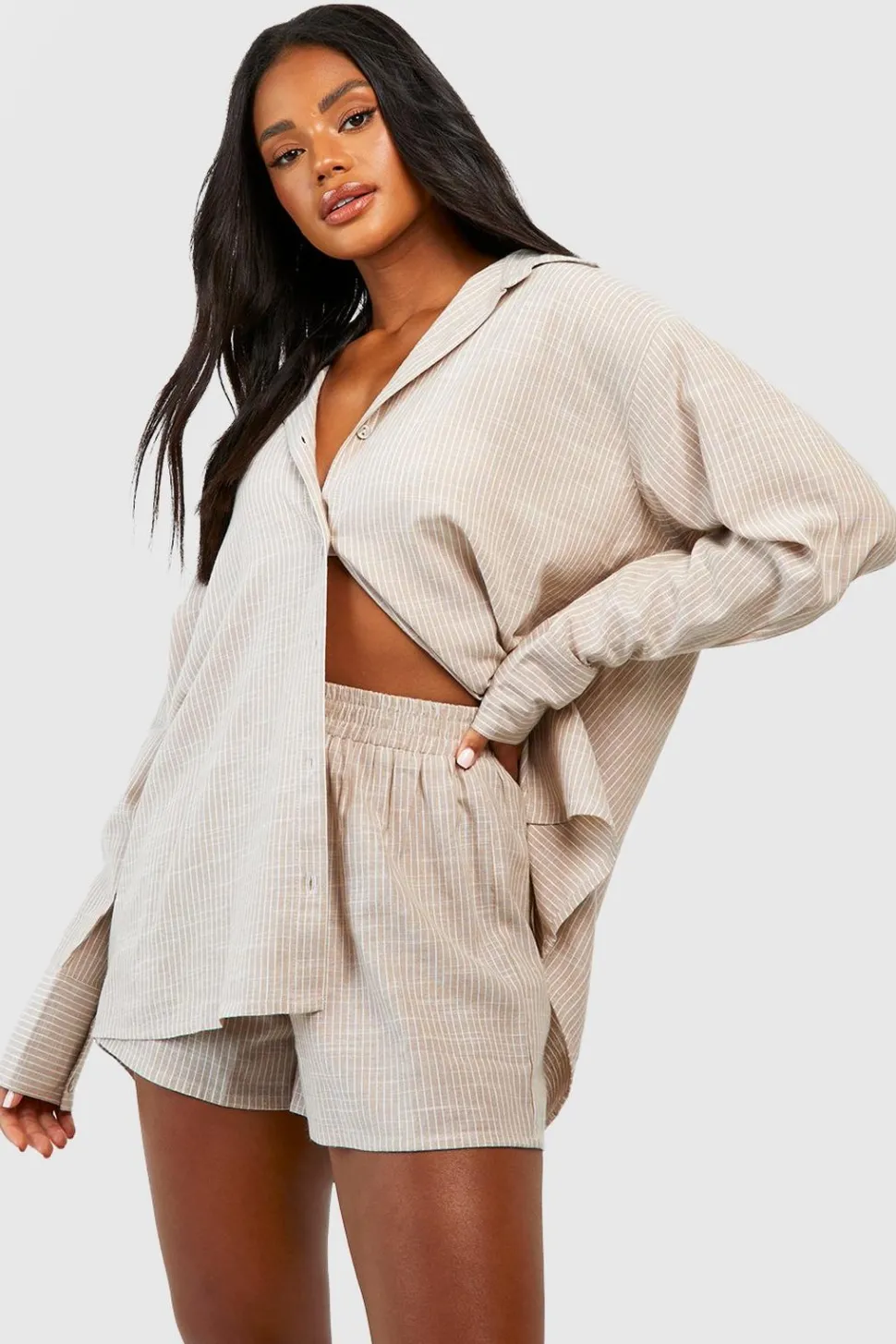 Cotton Tonal Pinstripe Pyjama Short | Nasty Gal