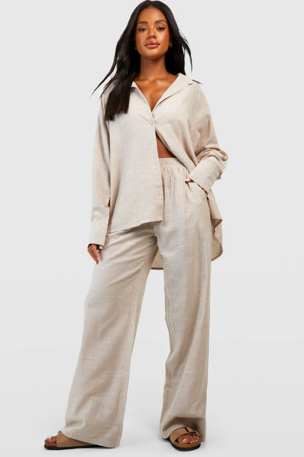Cotton Tonal Pinstripe Pyjama Trouser | Nasty Gal