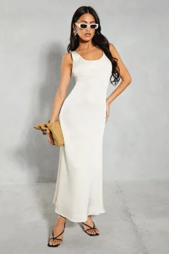 Crinkle Satin Scoop Neck Midaxi Dress | Nasty Gal