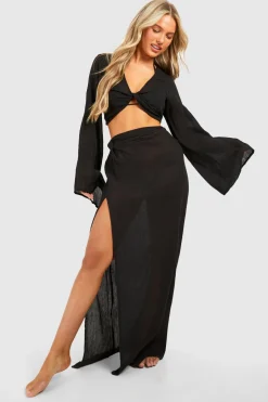 Crinkle Twist Top & Maxi Skirt Beach Co-ord | Nasty Gal