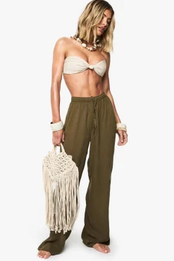 Crinkle Wide Leg Beach Trousers | Nasty Gal