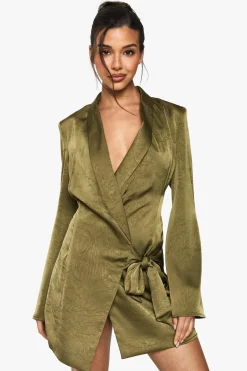 Crinkle Wrap Blazer Dress | Nasty Gal