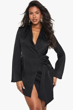 Crinkle Wrap Blazer Dress | Nasty Gal