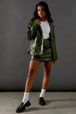 Croc Faux Leather Mini Skirt | Nasty Gal