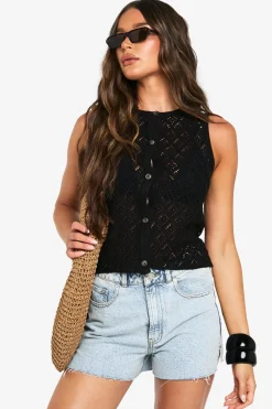 Crochet Button Down Knitted Waistcoat | Nasty Gal