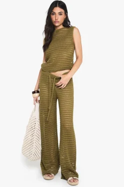 Crochet Knitted High Neck Top and Wide Leg Trouser | Nasty Gal