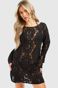 Crochet Open Back Beach Mini Dress | Nasty Gal