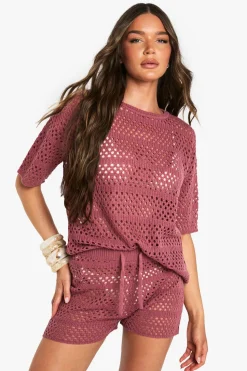 Crochet Oversized Knitted Top and Knicker Short Set | Nasty Gal