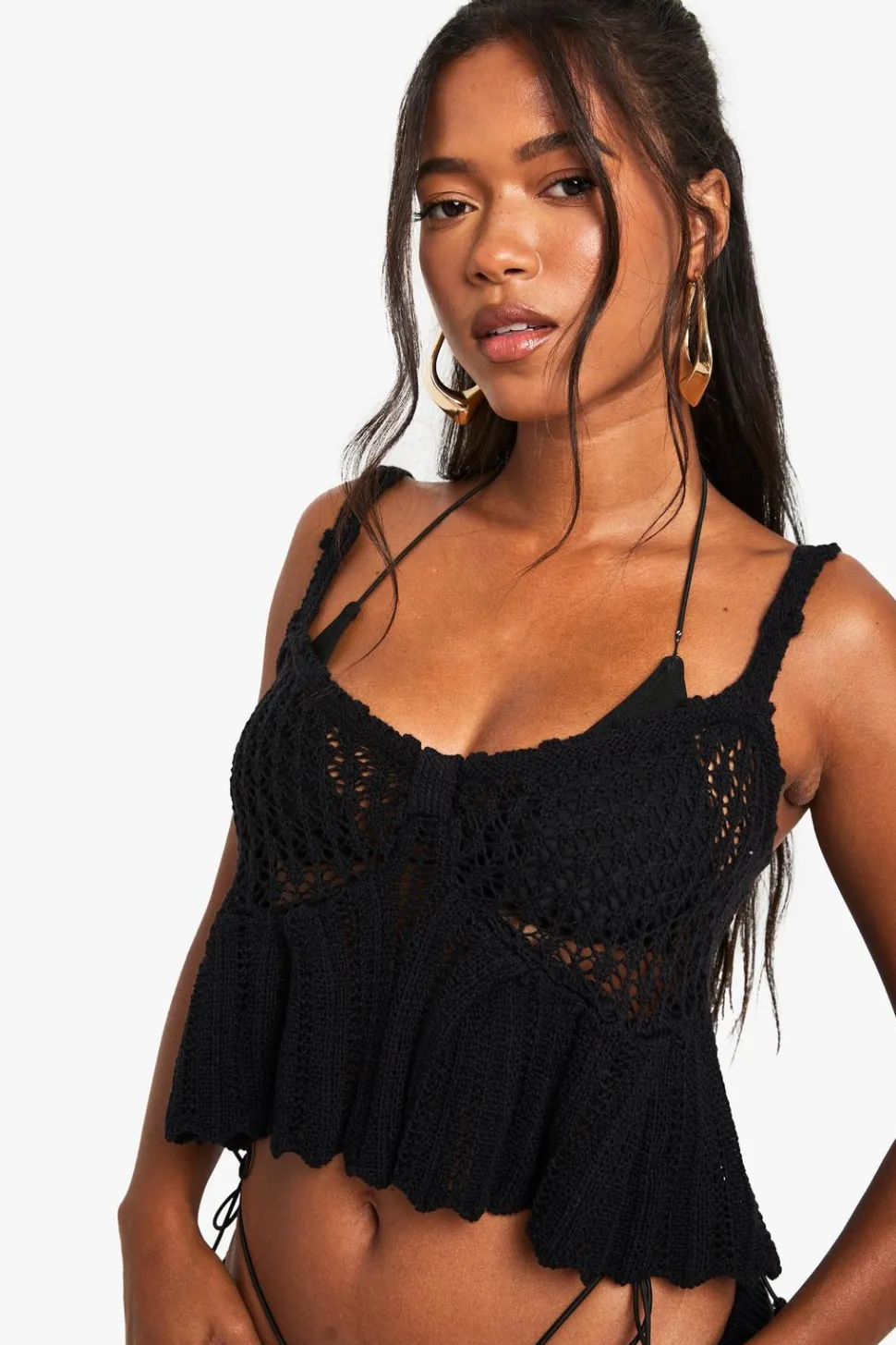 Crochet Peplum Top | Nasty Gal