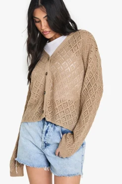 Crochet Slouchy Knitted Cardigan | Nasty Gal