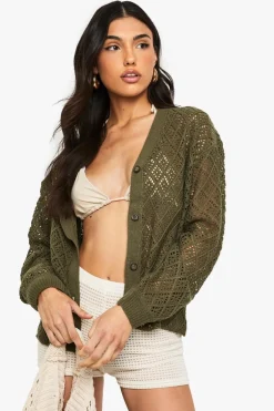 Crochet Slouchy Knitted Cardigan | Nasty Gal