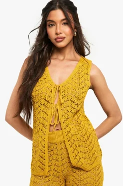 Crochet Tie Waistcoat | Nasty Gal