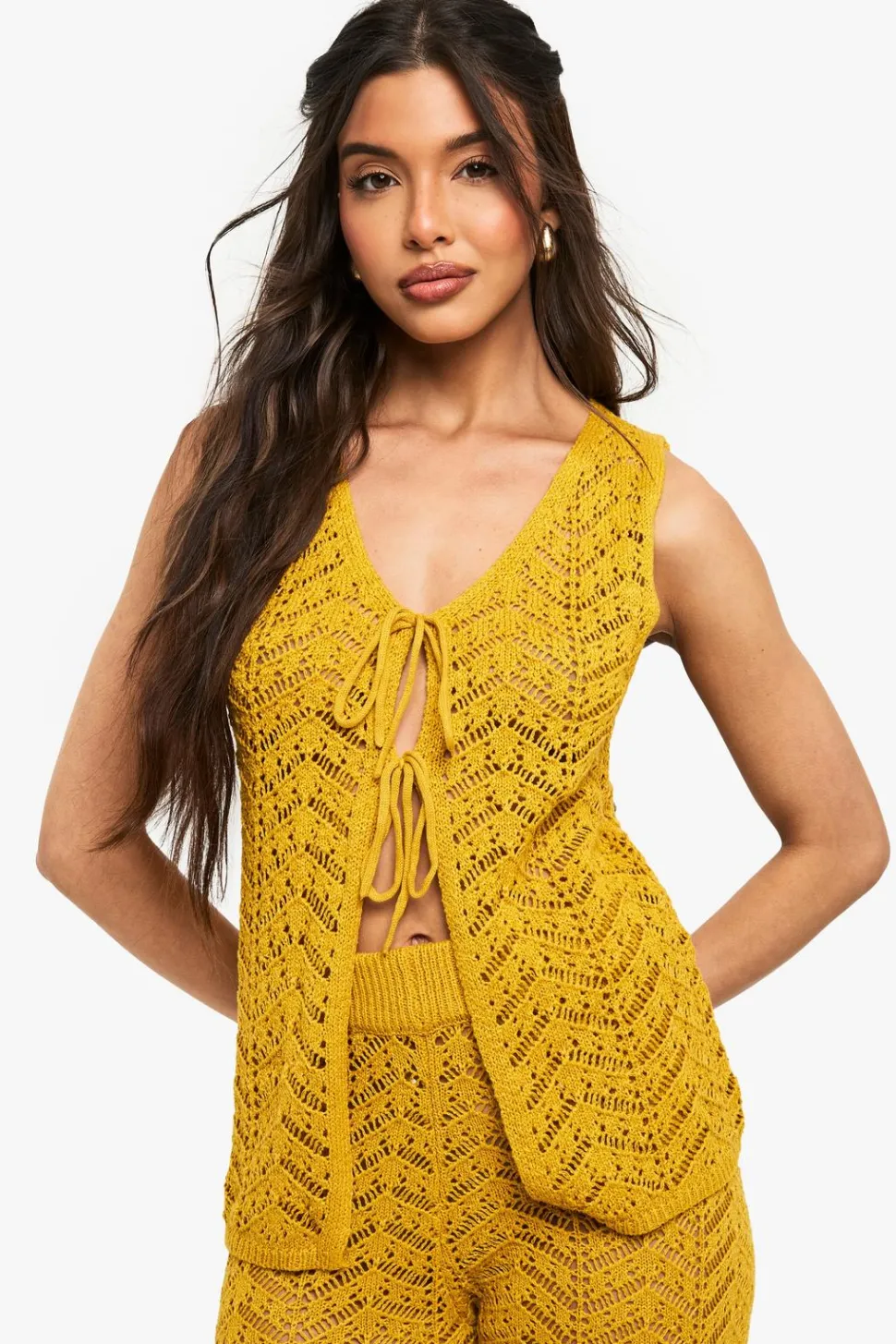 Crochet Tie Waistcoat | Nasty Gal