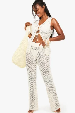 Crochet Wide Leg Trouser | Nasty Gal
