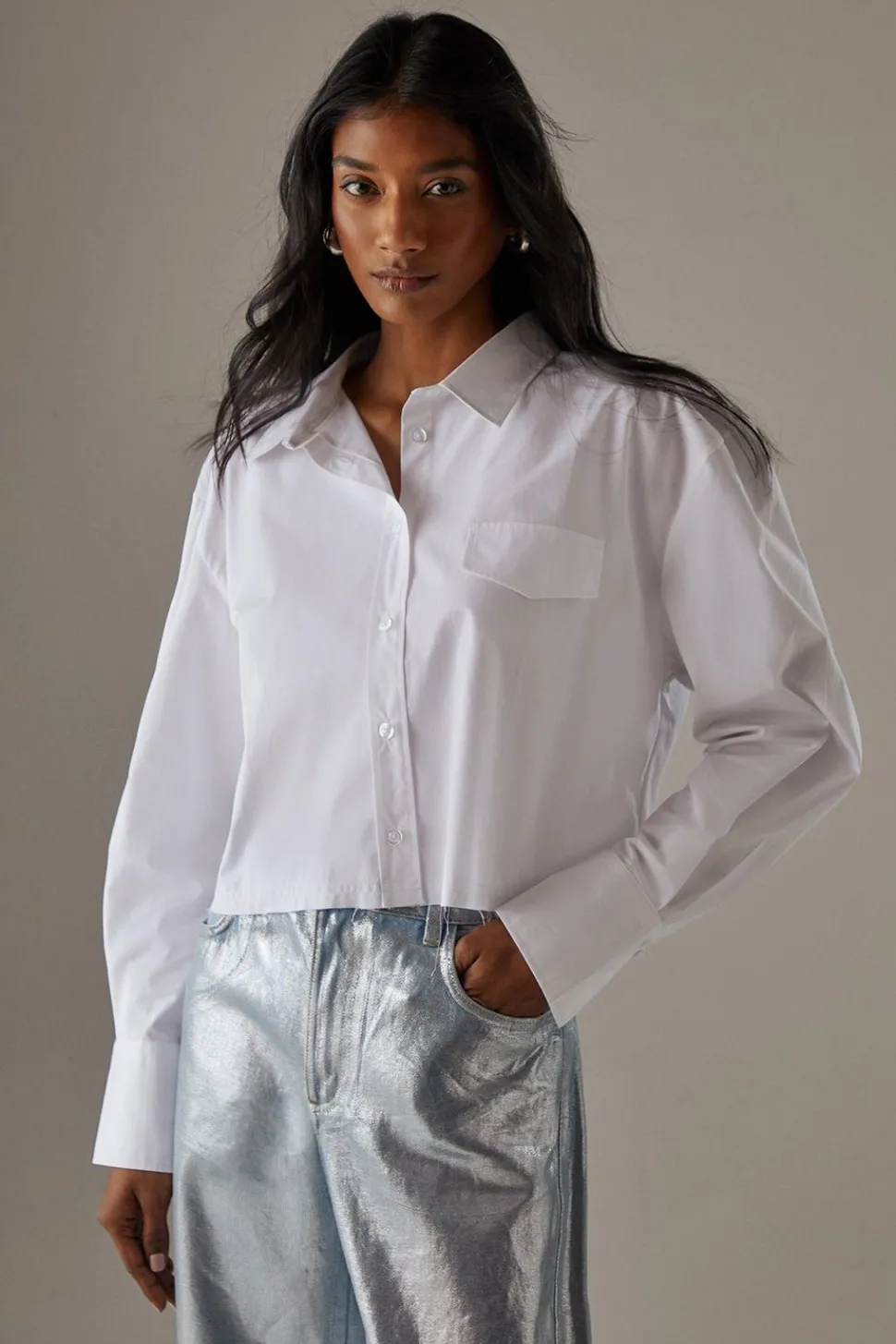 Cropped Frayed Hem Shirt | Nasty Gal