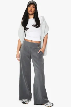 Deep Waistband Flared Tailored Trouser | Nasty Gal