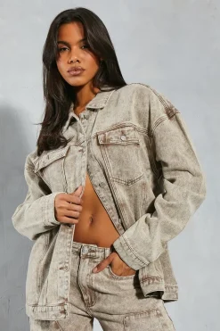 Denim Acid Wash Oversized Jacket | Nasty Gal