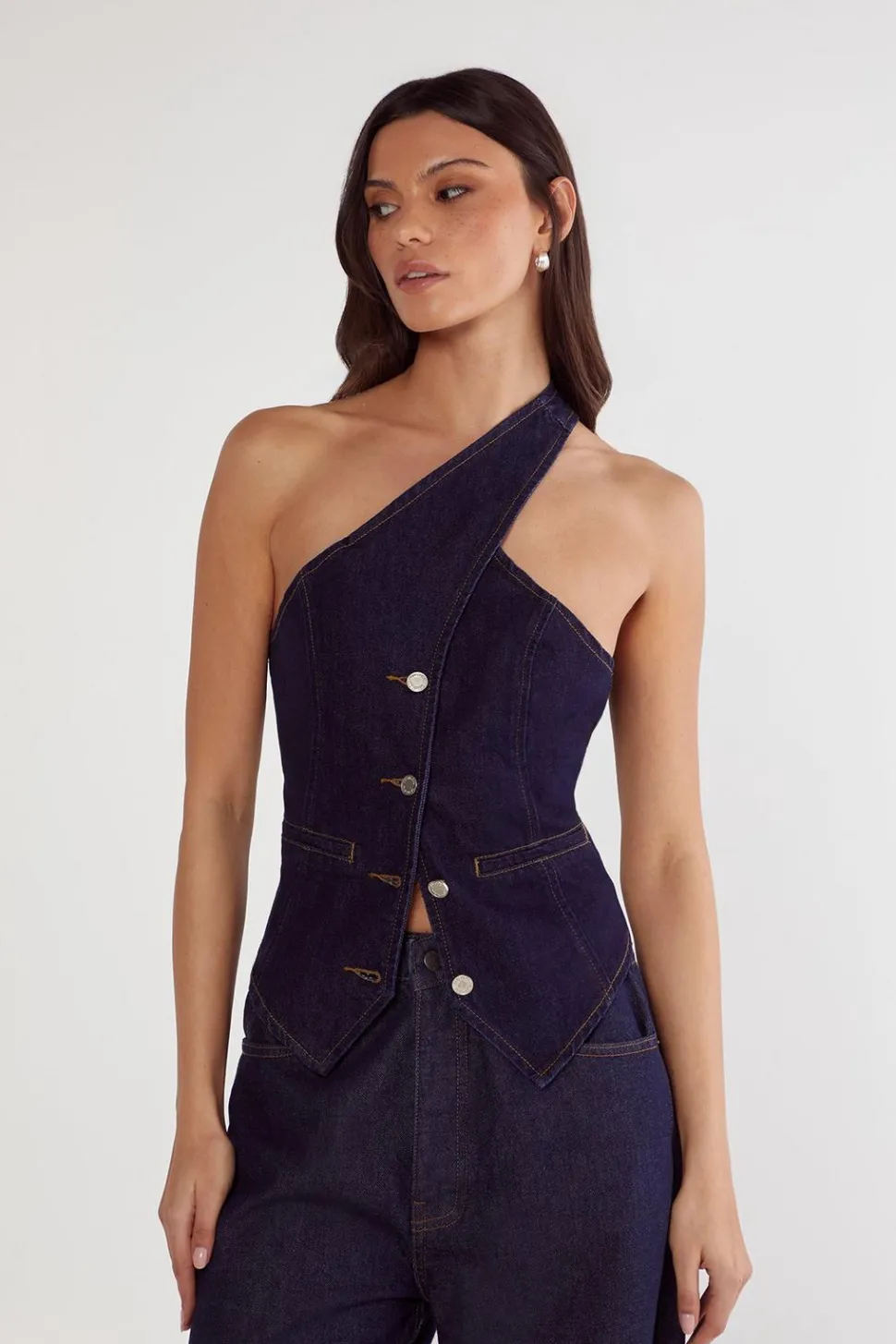 Denim Asymmetric Top | Nasty Gal