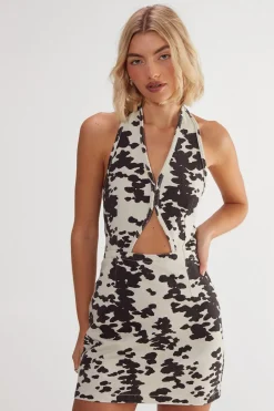 Denim Dalmatian Print Dress | Nasty Gal