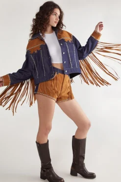 Denim Suede Mix Jacket | Nasty Gal