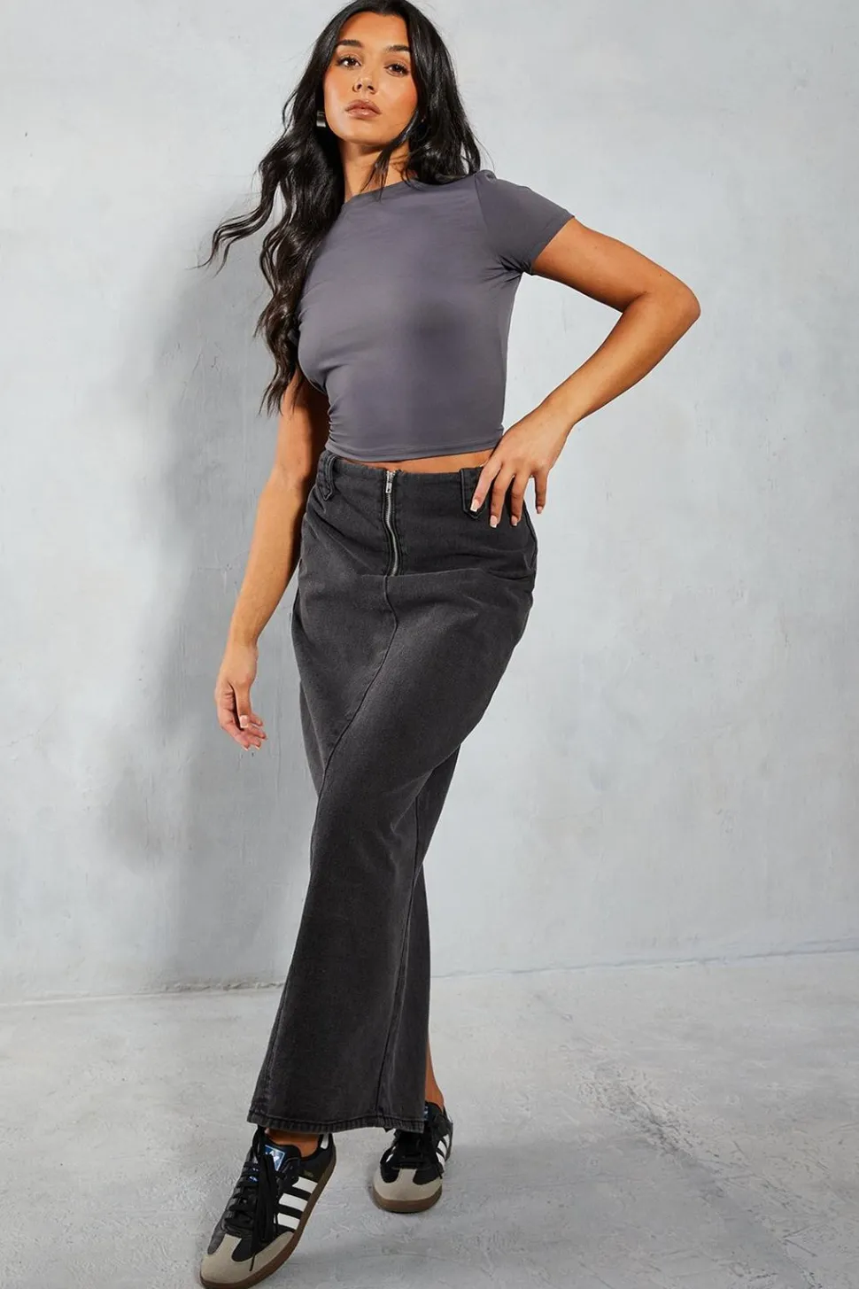 Denim Zip Front Maxi Skirt | Nasty Gal