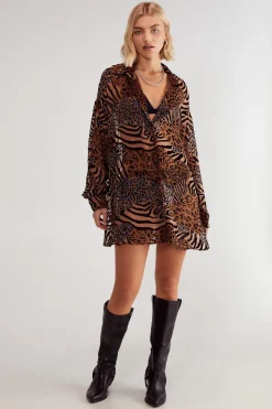 Devore Leopard Zebra Oversized Sheer Shirt | Nasty Gal