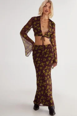 Ditsy Crinkle Chiffon Bias Maxi Skirt | Nasty Gal