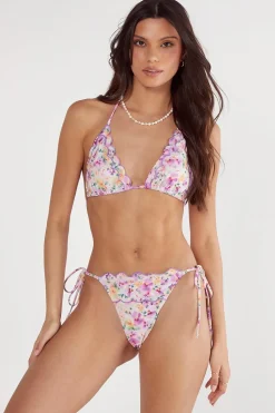 Ditsy Floral Embroidered Scallop Triangle Bikini | Nasty Gal