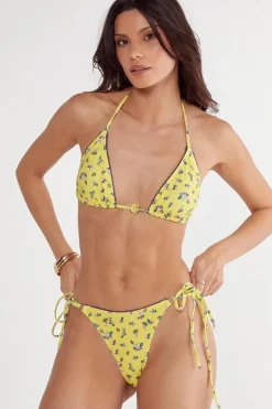 Ditsy Floral Picot Trim Triangle Bikini | Nasty Gal