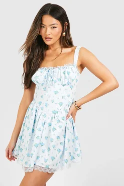 Ditsy Floral Strappy Milkmaid Mini Dress | Nasty Gal