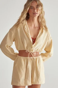 Double Gauze Tie Front Shirt and Short Set | Nasty Gal