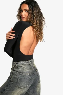 Double Layer Open Back Long Sleeve Bodysuit | Nasty Gal