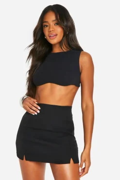 Double Split Front Woven Mini Skirt | Nasty Gal