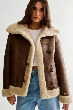 Duffle Front Bonded Fur Aviator | Nasty Gal