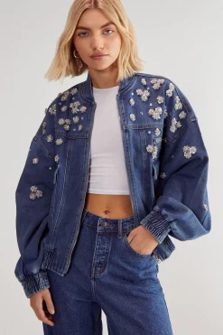 Embellished Flower Applique Jacket | Nasty Gal