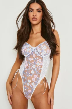 Embroidery Lace Up Bodysuit | Nasty Gal