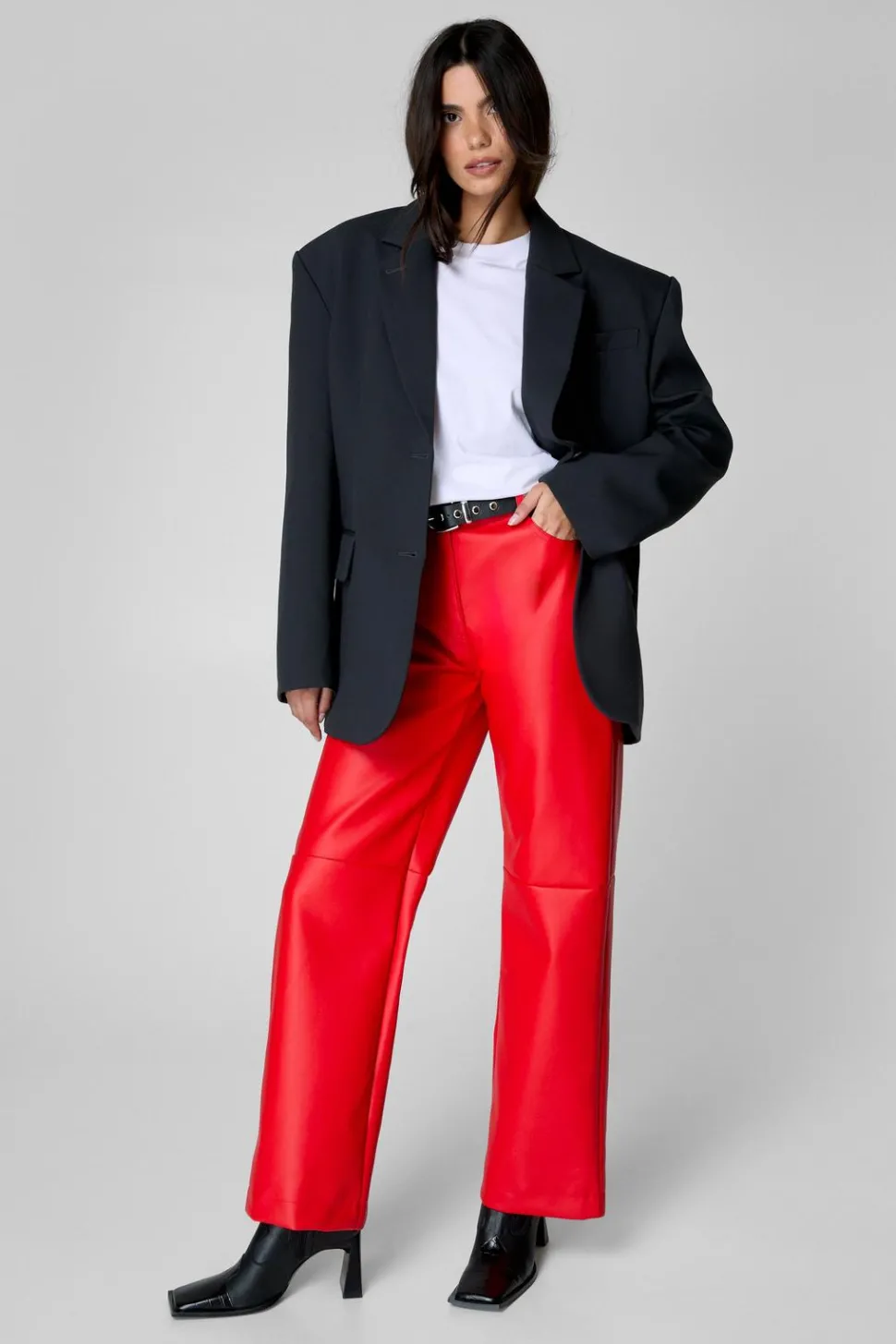 Essentials Faux Leather Trouser | Nasty Gal