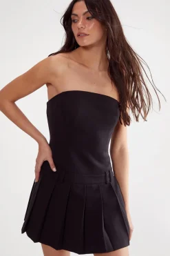 Essentials Pleat Hem Tailored Dress | Nasty Gal