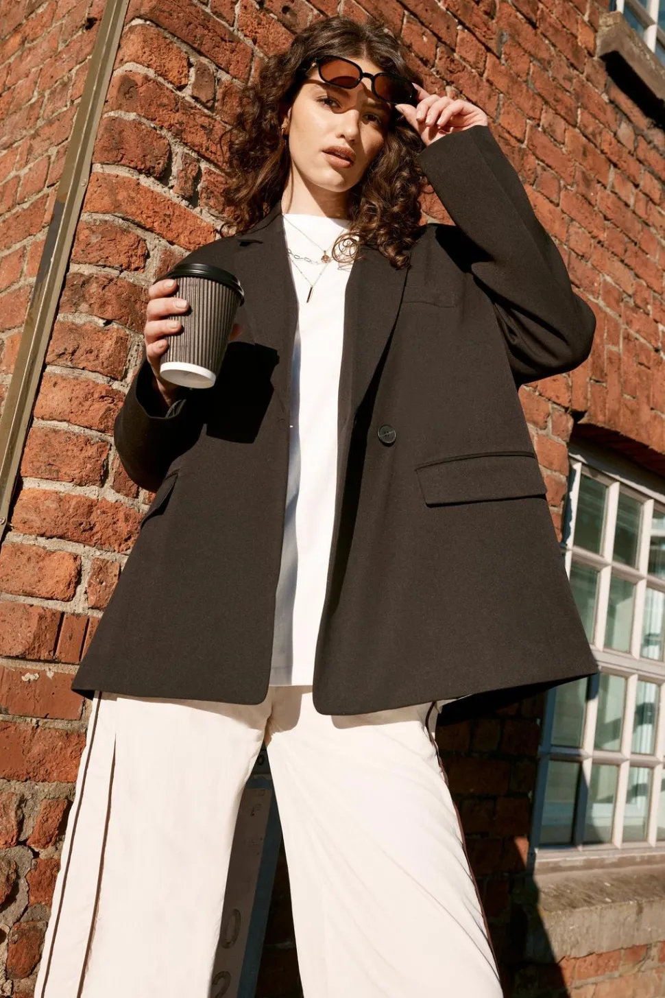 Essentials Tailored Oversized Double Button Blazer | Nasty Gal