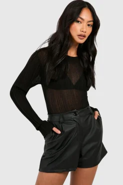 Faux Leather Look High Waisted Short | Nasty Gal
