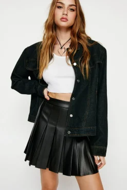 Faux Leather Pleated Mini Skirt | Nasty Gal